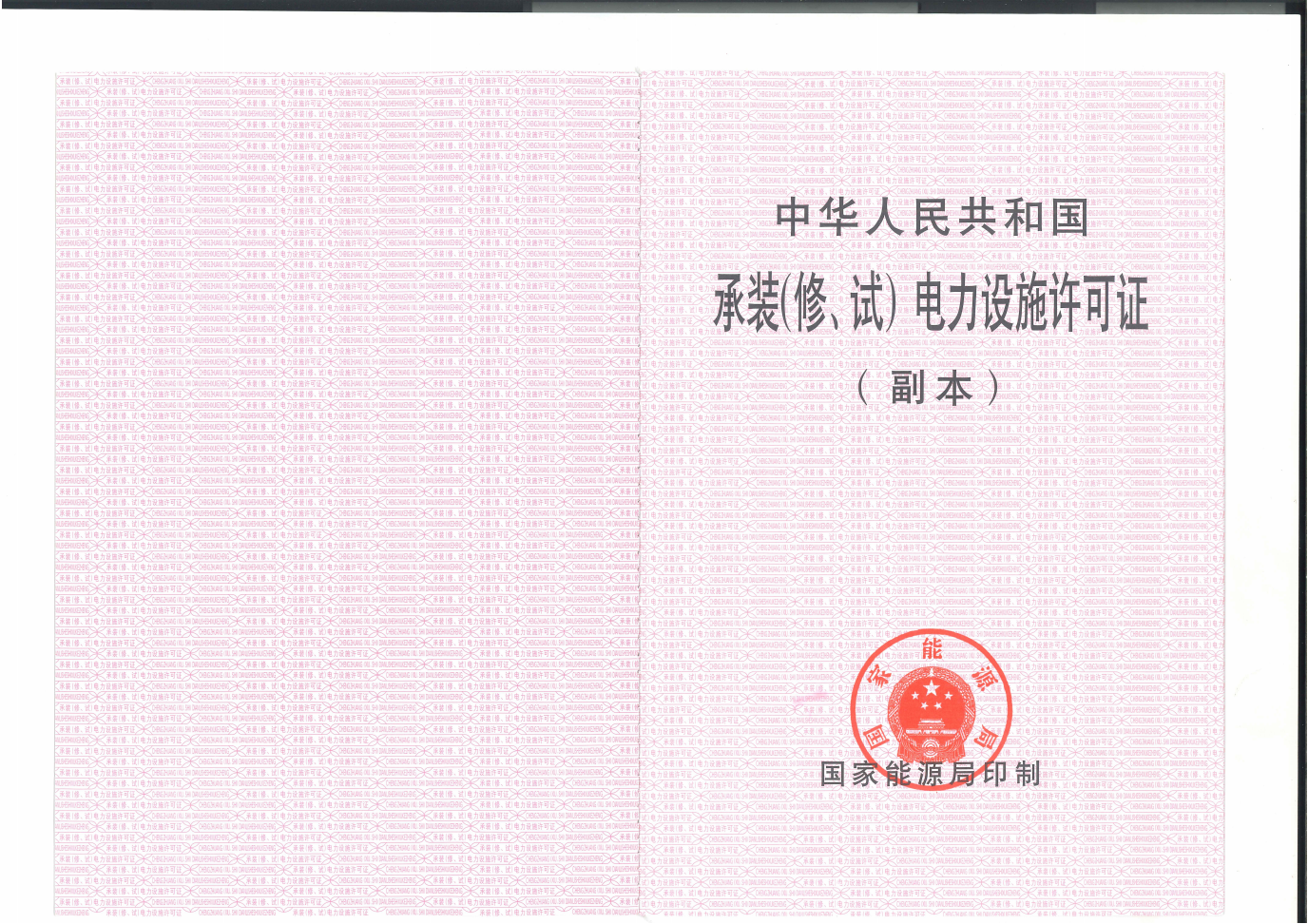 承裝（修、試）電力設施許可證